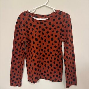 Hanna Andersson Red and Black Polka Dot Long Sleeve Tee